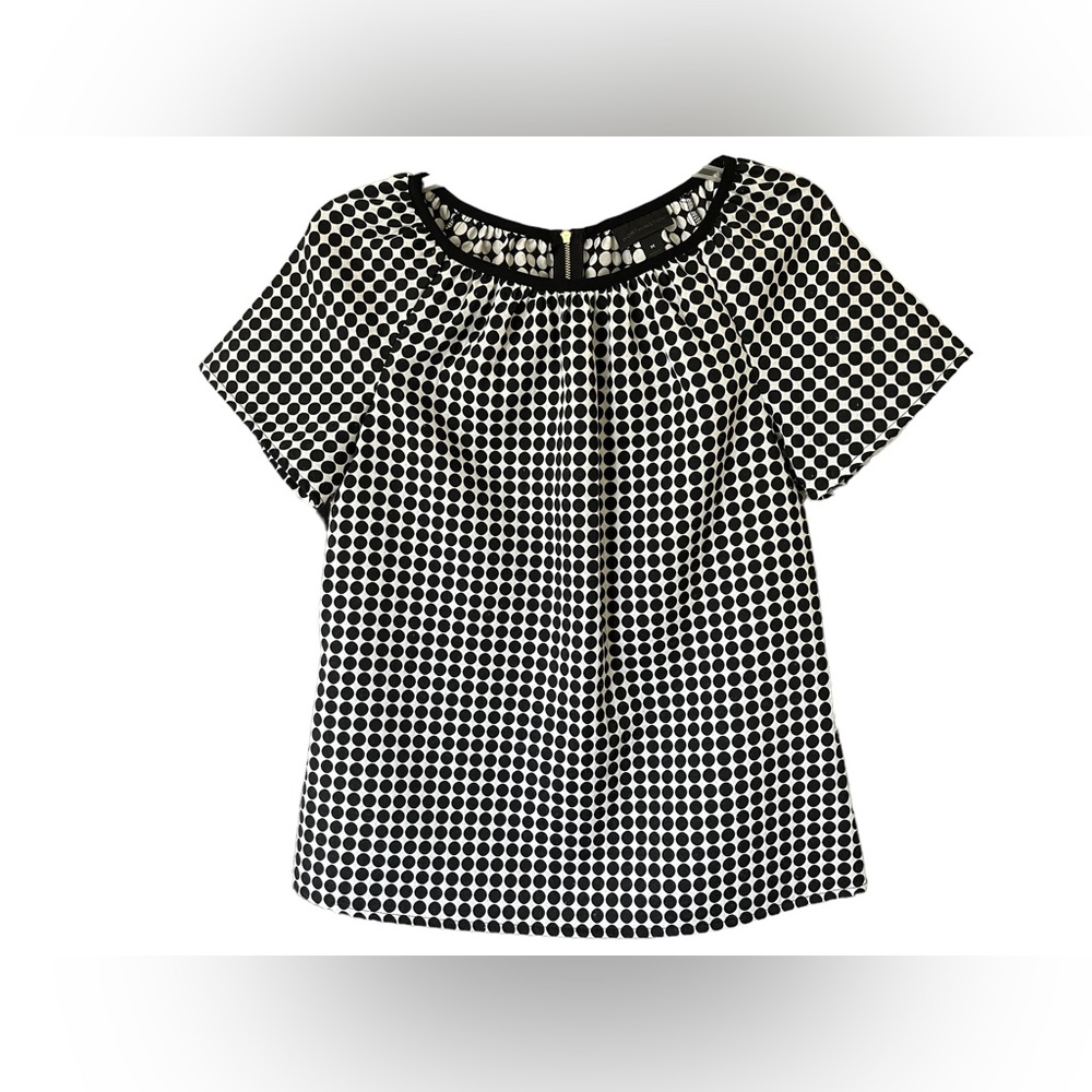 Women’s Worthington Short-Sleeve Top, Black and White Pattern, Size M